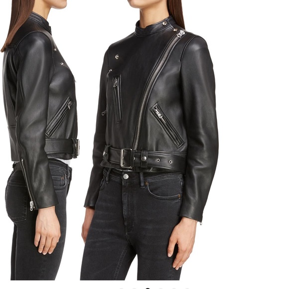 ACNE STUDIOS Lewis Asymmetric Leather Jacket In Black - Picture 14 of 14